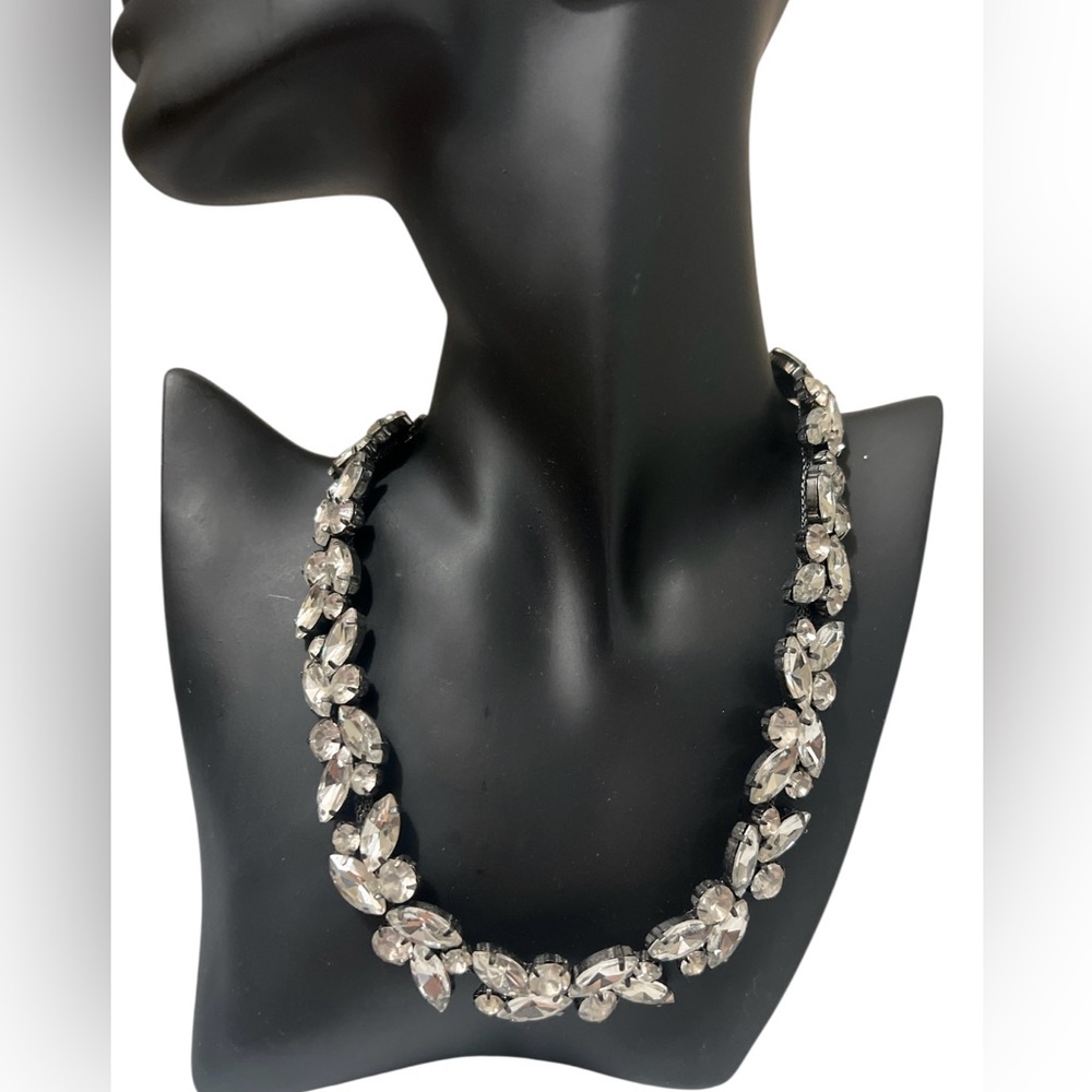Clear Rhinestone Statement Necklace - image 1